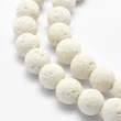 Kép 1/2 - Fehér lávakő ásványgyöngy (10mm)/10db