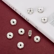 Kép 7/7 - 10db ezüst színű strasszos köztes (8x4mm)