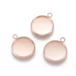 Kép 2/2 - Rozé arany színű nemesacél medálalap (14mm)