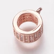 Kép 1/2 - Rozé arany színű cirkónia strasszos köztes/medáltartó (10x8x4mm)