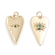 Kép 1/4 - Arany színű evil eye szív fityegő cirkónia kővel 18K arany bevonattal (24x14x3mm)
