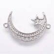 Kép 3/3 - Ezüst színű cirkónia hold és csillag kapcsolóelem