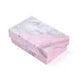 Kép 1/3 - Rózsaszín-szürke márványos papír díszdoboz (8,1x5,2x2,7cm)