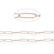 Kép 1/2 - Rozé arany színű nemesacél keresztezett szemű ékszerlánc (10x2,5x0,5mm)