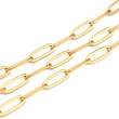 Kép 1/2 - Arany színű nemesacél  keresztezett szemű ékszerlánc (12x4x1mm)
