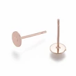 Kép 1/2 - Rozé arany színű nemesacél bedugós fülbevalóalap (5mm)
