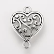 Kép 1/2 - 4db Antikolt ezüst színű szív alakú kapcsolóelem