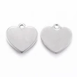 Kép 1/3 - Nemesacél gravírozható szív medálka, fityegő (13mm)/2db