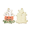 Zománcozott halloween tök fityegő szellemmel (28.5x22x1mm)