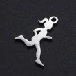 Kép 2/2 - Nemesacél futó nő fityegő (17x13x1mm)