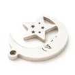 Kép 3/3 - Nemesacél hold csillaggal fityegő (17x13x1.2mm)
