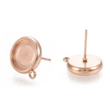 Kép 1/2 - Rozé arany színű nemesacél bedugós tovább építhető fülbevalóalap (10mm)