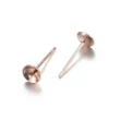Kép 1/2 - Rozé arany színű nemesacél bedugós fülbevalóalap gyöngyökhöz (5mm)