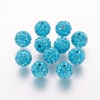 5db Strasszal díszített aquamarine gyöngy (8mm)