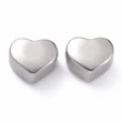 Kép 3/4 - Nemesacél szív gyöngy (8.5x10.5x6.5mm)