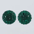 Kép 1/2 - Strasszal díszített emerald gyöngy (10mm)