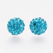 5db Strasszal díszített aquamarine gyöngy (8mm)