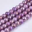 Kép 1/2 - Lila színű porcelán, kerámia gyöngy (7x6mm) /10db
