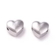 Kép 3/3 - Nemesacél szív gyöngy (6x6.5x4mm)