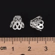 Kép 3/7 - 10db Ezüst színű csúcsos gyöngykupak (8,5x6,5mm)