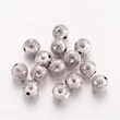 Kép 3/3 - Antikolt ezüst színű szív mintás golyó alakú gyöngy (6mm)/4db