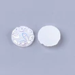 Kép 3/3 - 100db Fehér színű virág mintás csillámos druzy műgyanta kabochon (12mm)