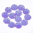 Kép 1/3 - 4db Lilás színű csillámos druzy műgyanta kabochon (12mm)
