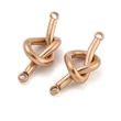 Kép 4/4 - Rozé arany színű nemesacél csomó kapcsolóelem (21.5x9x5mm)