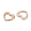 Kép 4/4 - Rozé arany színű nemesacél szív kapcsolóelem (15.8x17.5x2.2mm)
