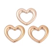 Kép 1/4 - Rozé arany színű nemesacél szív kapcsolóelem (15.8x17.5x2.2mm)
