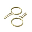 Kép 3/3 - 4db Bronz színű kulcstartókarika lánccal (25mm)