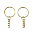 Kép 1/4 - 4db Bronz színű kulcstartókarika lánccal (25mm)