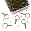 100db-os antikolt bronz színű kulcstartó készítő készlet karikával és csavaros beszúróval (25mm)