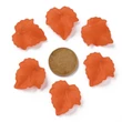 Kép 4/7 - 10db áttetsző narancsvörös levél medálka (24x22,5x3mm)