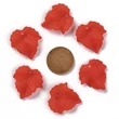Kép 2/7 - 10db áttetsző piros levél medálka (24x22,5x3mm)