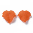 10db áttetsző narancsvörös levél medálka (24x22,5x3mm)