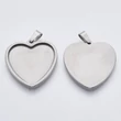 Kép 1/2 - Nemesacél szív medálalap medáltartóval (23x25mm)