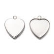 Kép 1/2 - Nemesacél szív medálalap (19x20mm)