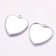 Kép 1/3 - Nemesacél szív medálalap (34x31x1mm)