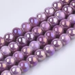 Kép 2/2 - Lila színű porcelán, kerámia gyöngy (7x6mm) /10db