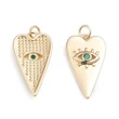 Kép 2/4 - Arany színű evil eye szív fityegő cirkónia kővel 18K arany bevonattal (24x14x3mm)