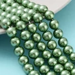 Kép 2/6 - Zöld tekla üveggyöngy szálban (8mm)/52db