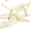 Kép 2/2 - Áttetsző ezüst közepű szalmagyöngy (15x2,5mm)/15gr