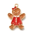 Kép 2/4 - Karácsonyi mézeskalács ember zománcozott fityegő (24.5x16.5x2mm)