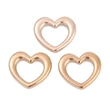 Kép 2/4 - Rozé arany színű nemesacél szív kapcsolóelem (15.8x17.5x2.2mm)