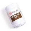 Kép 2/2 - Yarnart Makramé Rope kifésülhető fehér (751) színű zsinór (3mm)