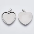 Kép 2/2 - Nemesacél szív medálalap medáltartóval (23x25mm)