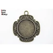 Kép 2/2 - Antikolt bronz színű díszített medálalap (20mm)