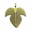 Kép 2/2 - Galvanizált erezetes levél alakú medál (arany)