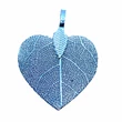 Kép 2/2 - Galvanizált erezetes levél alakú medál (kék)